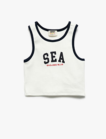 Pamuklu Bisiklet Yaka Kolsuz Crop Atlet