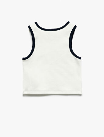 Pamuklu Bisiklet Yaka Kolsuz Crop Atlet