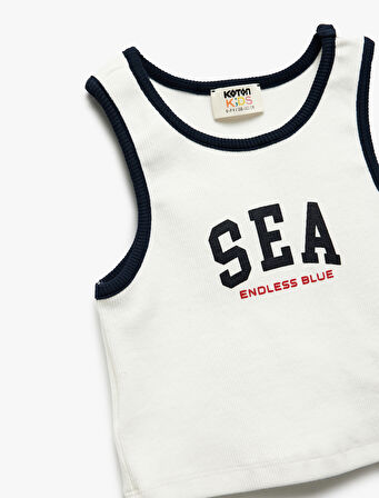 Pamuklu Bisiklet Yaka Kolsuz Crop Atlet