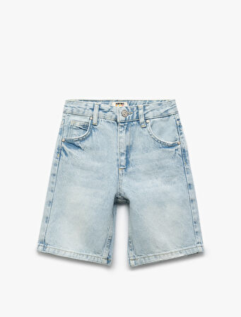 Pamuklu Regular Fit Denim Kapri Şort