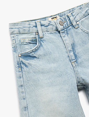 Pamuklu Regular Fit Denim Kapri Şort