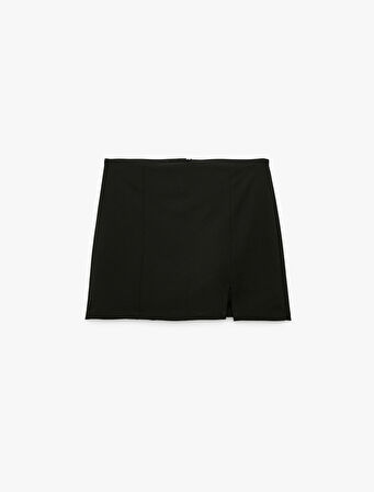 Krep Scuba Kumaş Mini Şort Etek