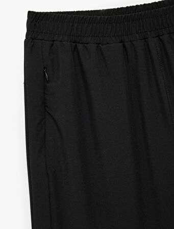 Yüksek Bel Rahat Kesim Fermuarlı Cepli Jogger Spor Eşofman Altı