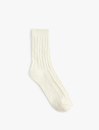 Pamuklu Balıksırtı Dokulu Kalın Soket Çorap
