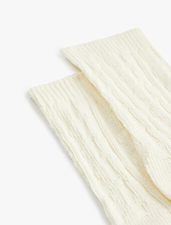 Pamuklu Balıksırtı Dokulu Kalın Soket Çorap