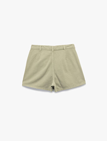 Pamuklu Kargo Cep Detaylı A Kesim Mini Etek