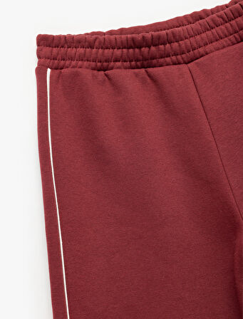 Şardonlu Biyeli Pamuklu Beli Lastikli Eşofman Altı