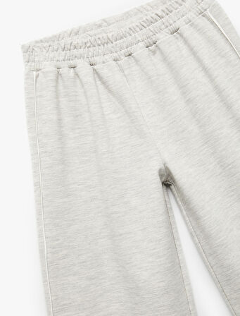 Şardonlu Biyeli Geniş Paça Eşofman Altı