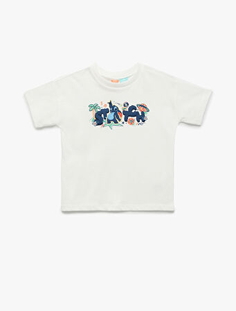 Stitch Lisanslı Pamuklu Kısa Kollu Baskılı Tişört
