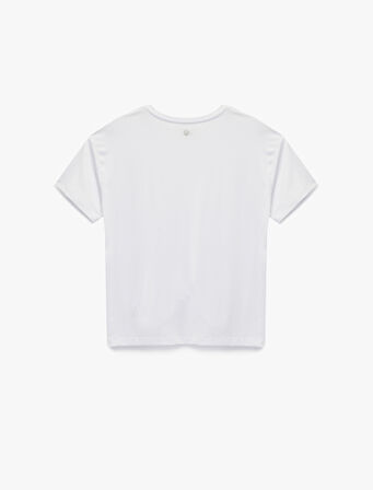 Rahat Kalıp Kısa Kollu Bisiklet Yaka Spor Tişört