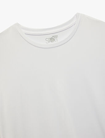 Rahat Kalıp Kısa Kollu Bisiklet Yaka Spor Tişört