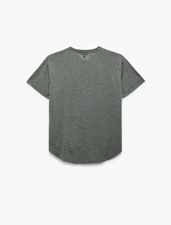 Bisiklet Yaka Kısa Kollu Baskılı Oversize Spor Tişört