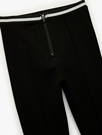 Beli Lastikli Renk Bloklu Basic Tayt