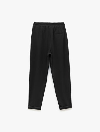 Regular Fit Cepli Krep Scuba Kumaş Eşofman Pantolon