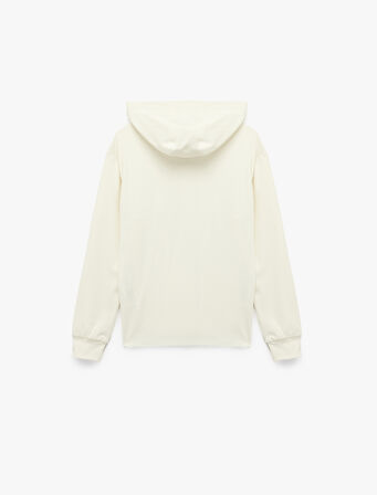 Yarım Fermuarlı Kapüşonlu Oversize Spor Sweatshirt