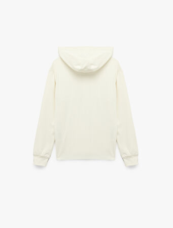 Yarım Fermuarlı Kapüşonlu Oversize Spor Sweatshirt