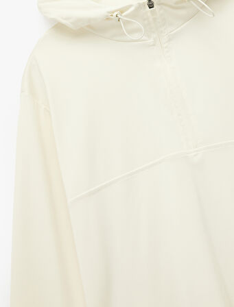 Yarım Fermuarlı Kapüşonlu Oversize Spor Sweatshirt