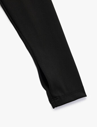 Slim Fit Dik Yaka Uzun Kollu Fermuarlı Spor Sweatshirt