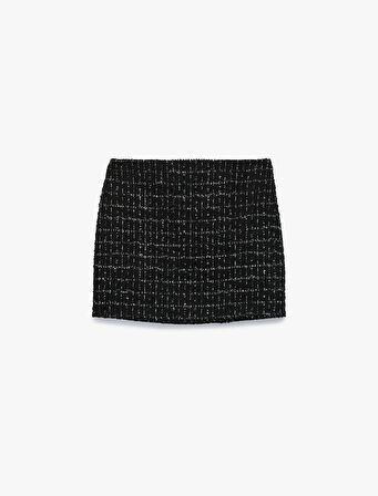 Parıltılı A Kesim Mini Tüvit Etek