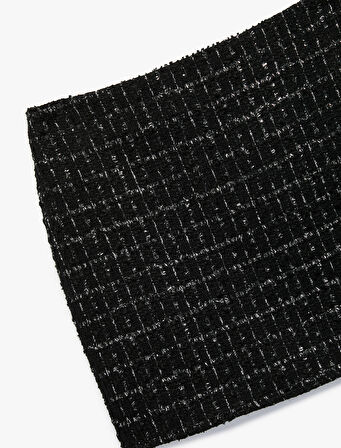 Parıltılı A Kesim Mini Tüvit Etek