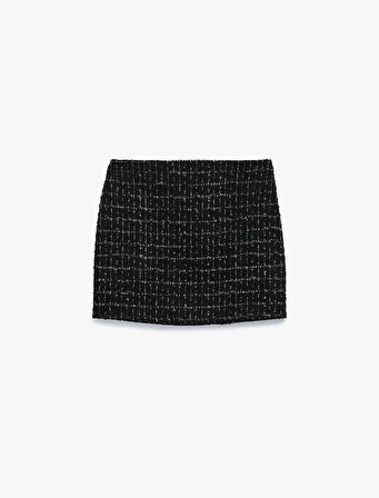 Parıltılı A Kesim Mini Tüvit Etek