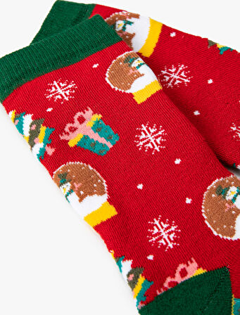 Yılbaşı Çorabı Havlu Çok Renkli Desenli