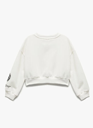 Koton Baskılı Kız Çocuk Ekru Sweatshırt 6WKG10118AK