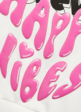 Koton Baskılı Kız Çocuk Ekru Sweatshırt 6WKG10118AK