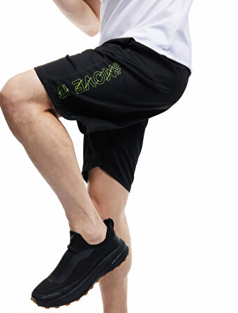 Yüksek Bel Baskılı Cep Detaylı Beli Bağcıklı Spor Şort