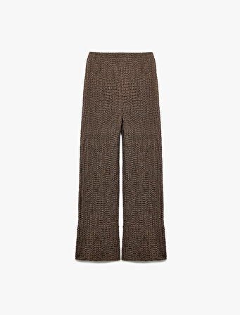 Beli Lastikli Dokulu Geniş Paça Pantolon