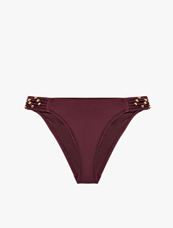 Astarlı Yanları İpli Boncuklu Bikini Altı
