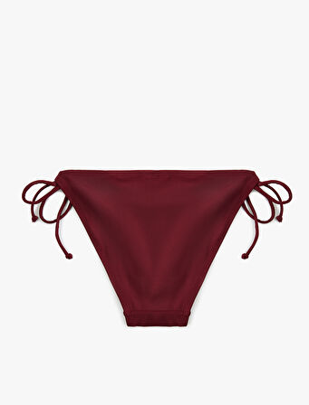 Normal Bel Astarlı Biyeli Yanları İpli Bikini Altı