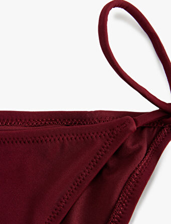 Normal Bel Astarlı Biyeli Yanları İpli Bikini Altı