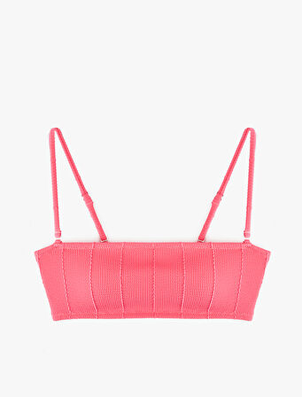 Dokulu Straplez Bikini Üstü