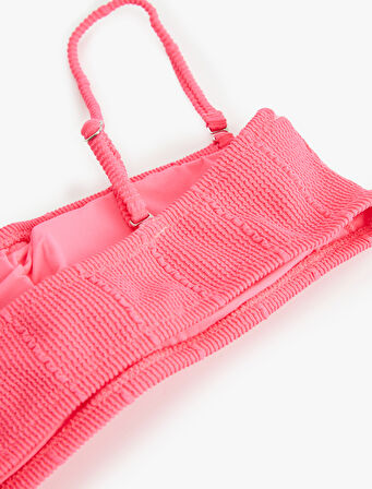 Dokulu Straplez Bikini Üstü