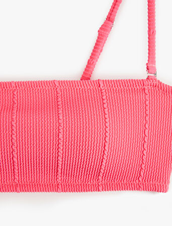 Dokulu Straplez Bikini Üstü