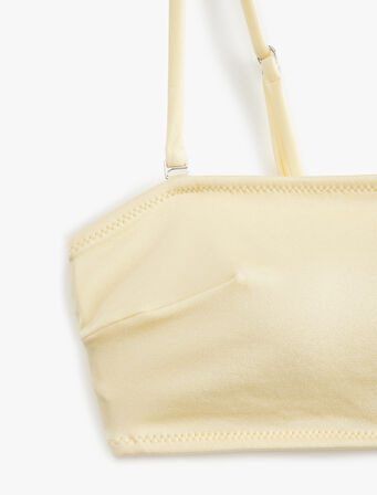 Astarlı Hafif Destekli Çıkarılabilir Askılı Straplez Bikini Üstü