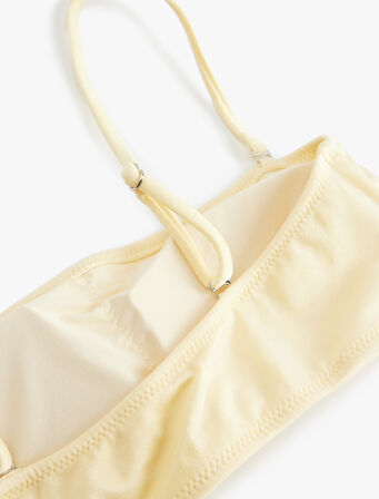 Astarlı Hafif Destekli Çıkarılabilir Askılı Straplez Bikini Üstü