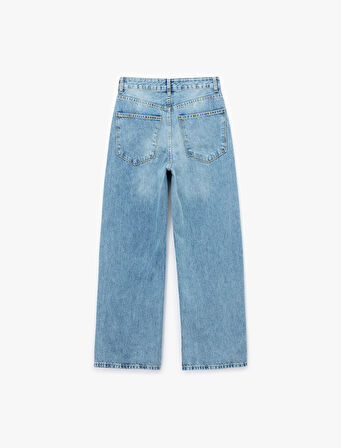 Normal Bel Pamuklu Rahat Kalıp Baggy Jean Pantolon - Baggy Jeans