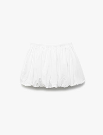 Pamuklu Beli Lastikli Oversize Balon Mini Etek