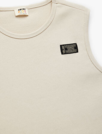 Bisiklet Yaka Kolsuz Ribanalı Pamuklu Atlet