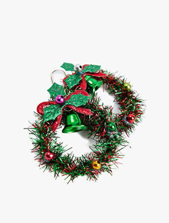 Sallantılı Çok Renkli Boncuk Detaylı Yılbaşı Küpe