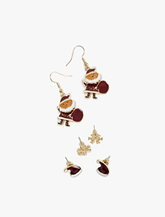 Yılbaşı Temalı 3'lü Küpe Seti