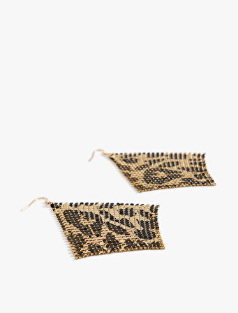 Ağ Küpe Sallantılı Leopar Desenli