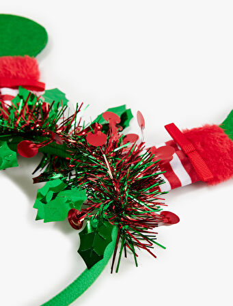 Parlak Püsküllü Aplike Detaylı Yılbaşı Tacı