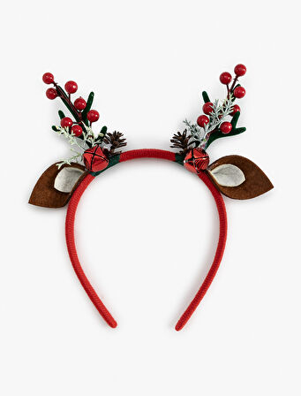 Geyik Kulağı ve Boynuz Aplikeli Yılbaşı Tacı 