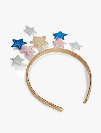 Yıldız Aplike Detaylı Simli Yılbaşı Tacı 