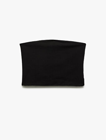 Pamuklu Straplez Kolsuz Slim Fit Crop Bluz