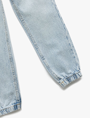 Beli Bağcıklı Cepli Pamuklu Denim Jogger Pantolon