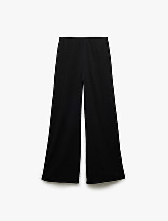 Bürümcük Kumaş Düz Geniş Paça Pantolon